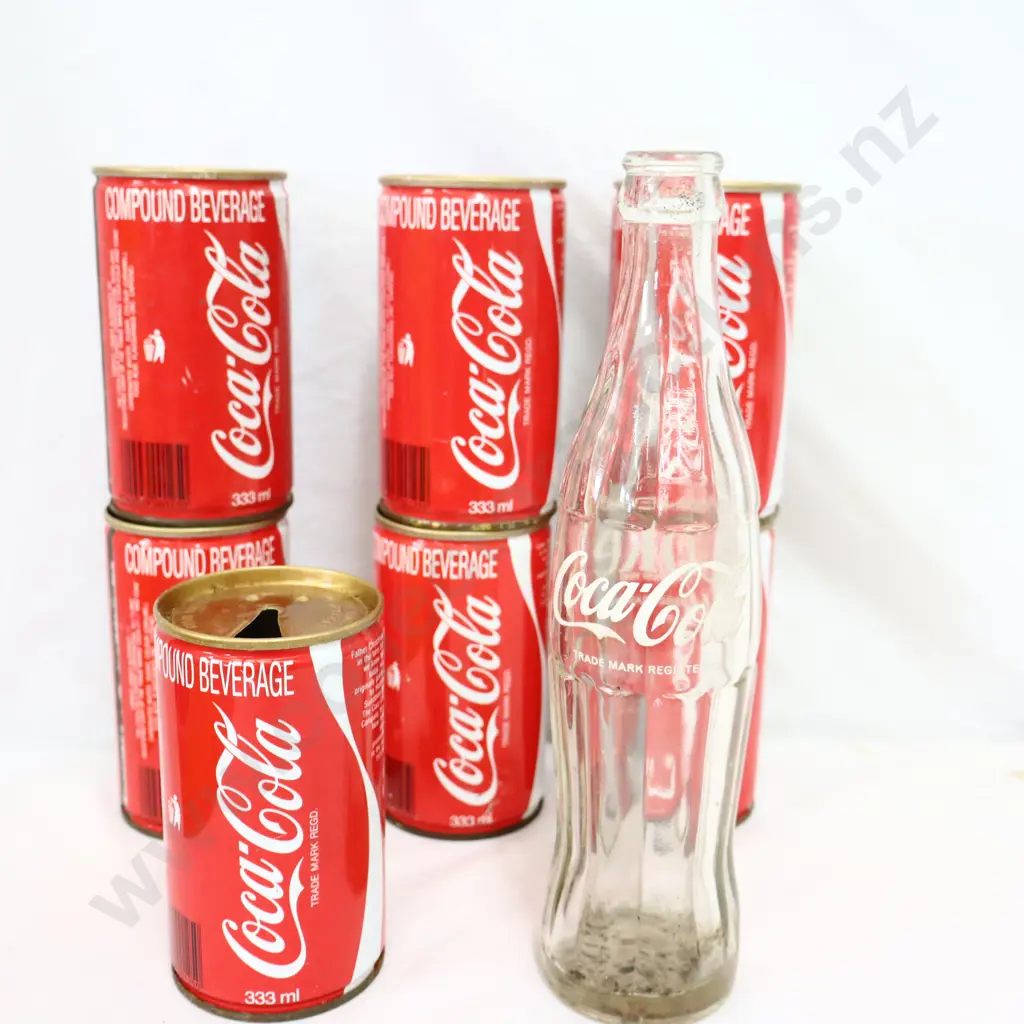 Coca Cola 7 x cans 1 x Bottle  Image 1++