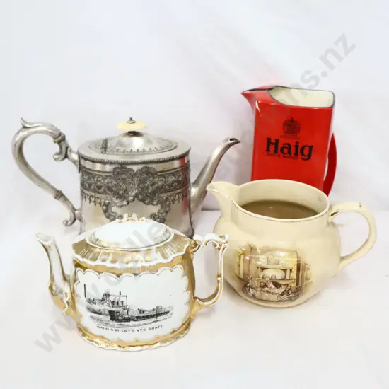Assorted pots   3 x tea pots & Haig whisky jug