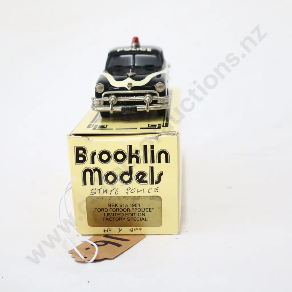 1/43 Brooklin Models 1951 Ford Fordor Police Limited Edition Factory Special Image 1++