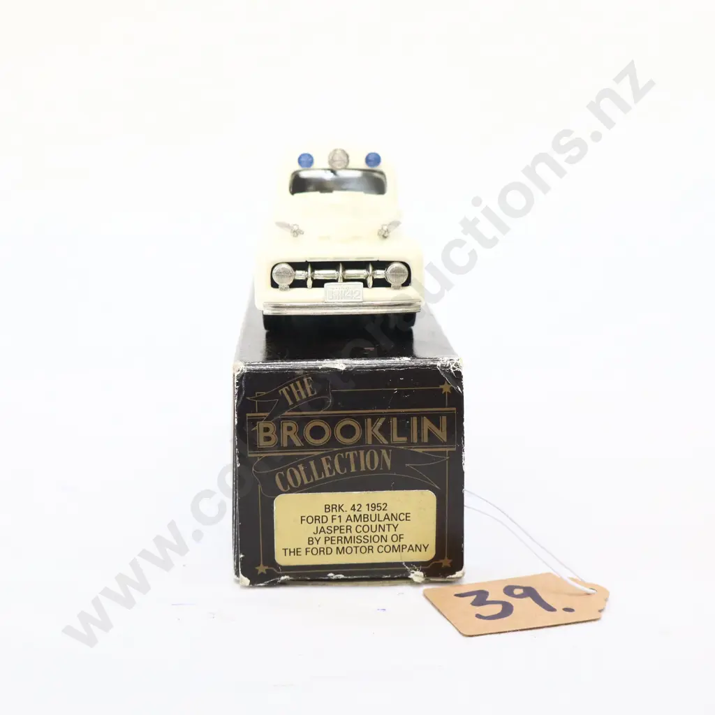 1/43 Brooklin Models 1952 Ford F1 Ambulance Jasper County Image 1++