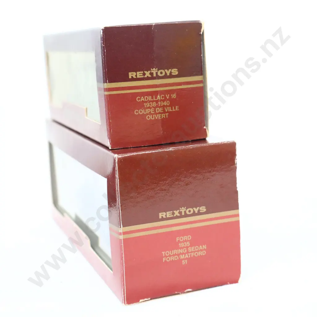 1/43 Rextoys 1935 Ford Touring Matford Michelin And 1938-1940 Cadillac v 16 Doupe De Ville Ouvert Image 1++