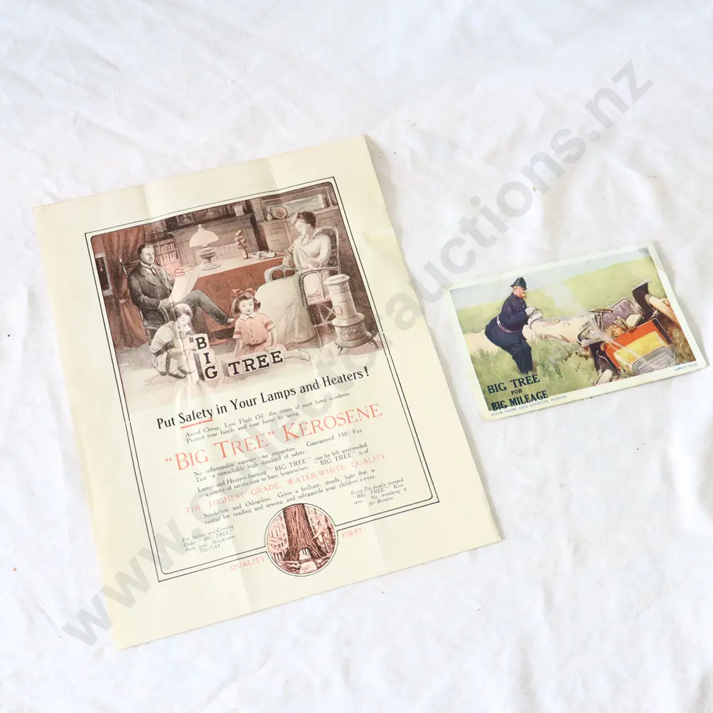 Big Tree Motor Oil Emphemera. R Wilson And Co Agents Taihape. Image 1++