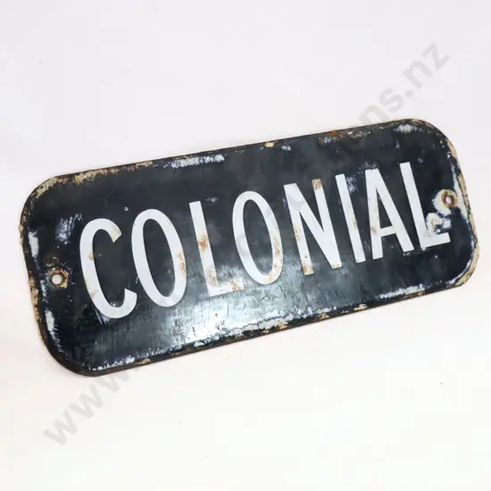 c1880s RARE Colonial Insurance Enamel Sign. Put on front of house as proof of insurance incase of fire. No sign, no putt