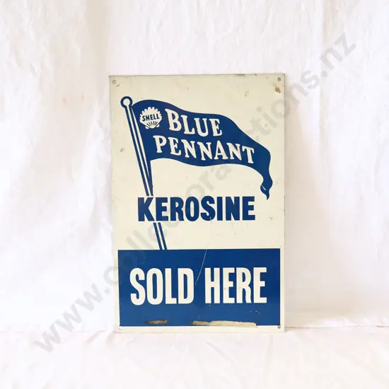 Shell Blue Pennant Kerosene Tin Bowser Sign