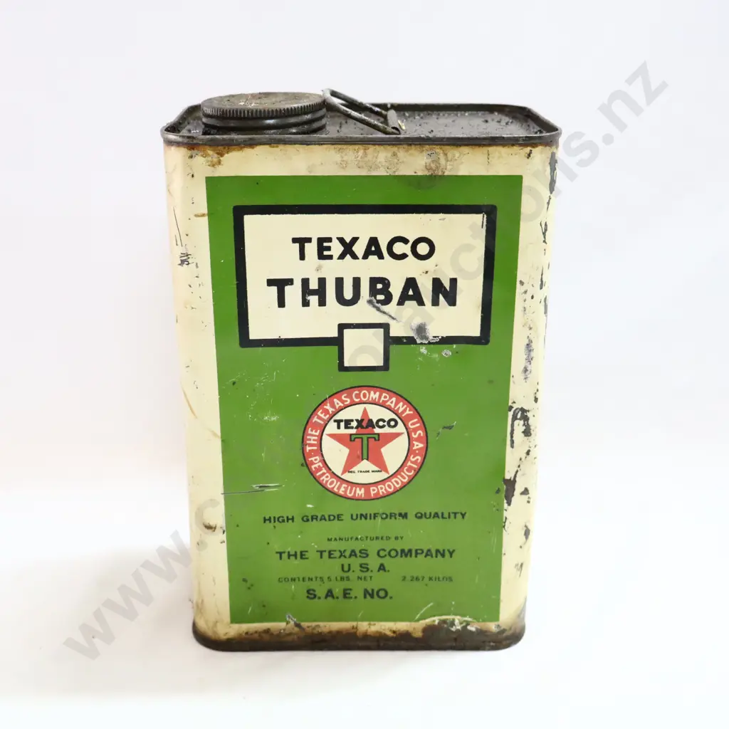 EARLY Texaco Thuban Oil Tin Image 1++