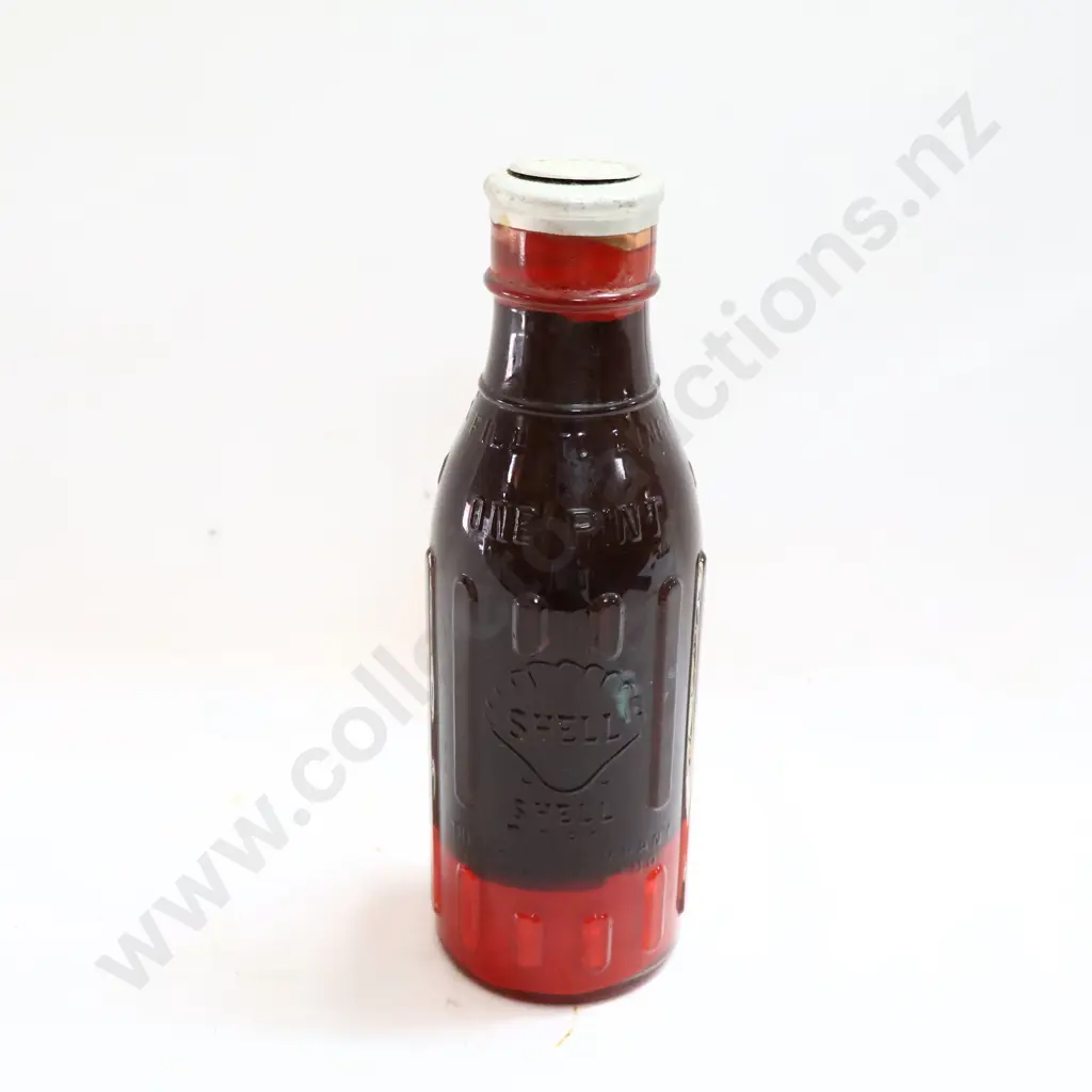 NEW OLD STOCK FULL Shell Pint Oil Bottle Image 1++