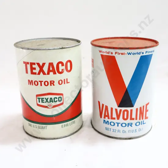 Valvoline And Texaco Oil USA Oil Cans