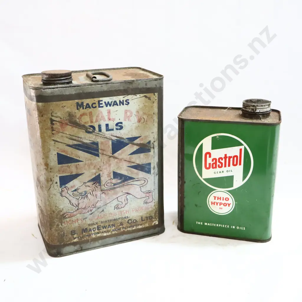 MacEwan's And Castrol Oil Tins Image 1++