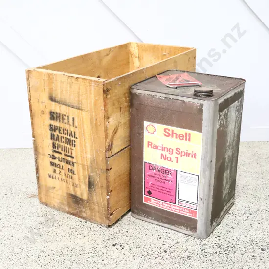 Shell Racing Spirit Petrol Box And Oil Tin