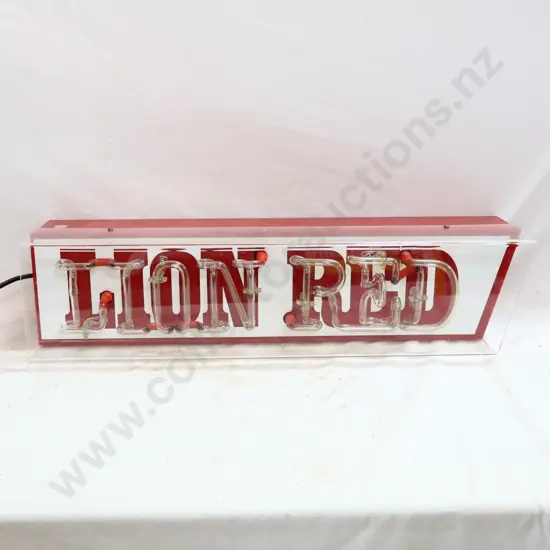 WORKING Lion Red Neon Sign