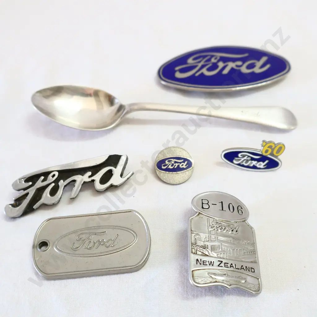 Ford Enamel Badges, Ford Badges And Ford Spoon x 7 Image 1++