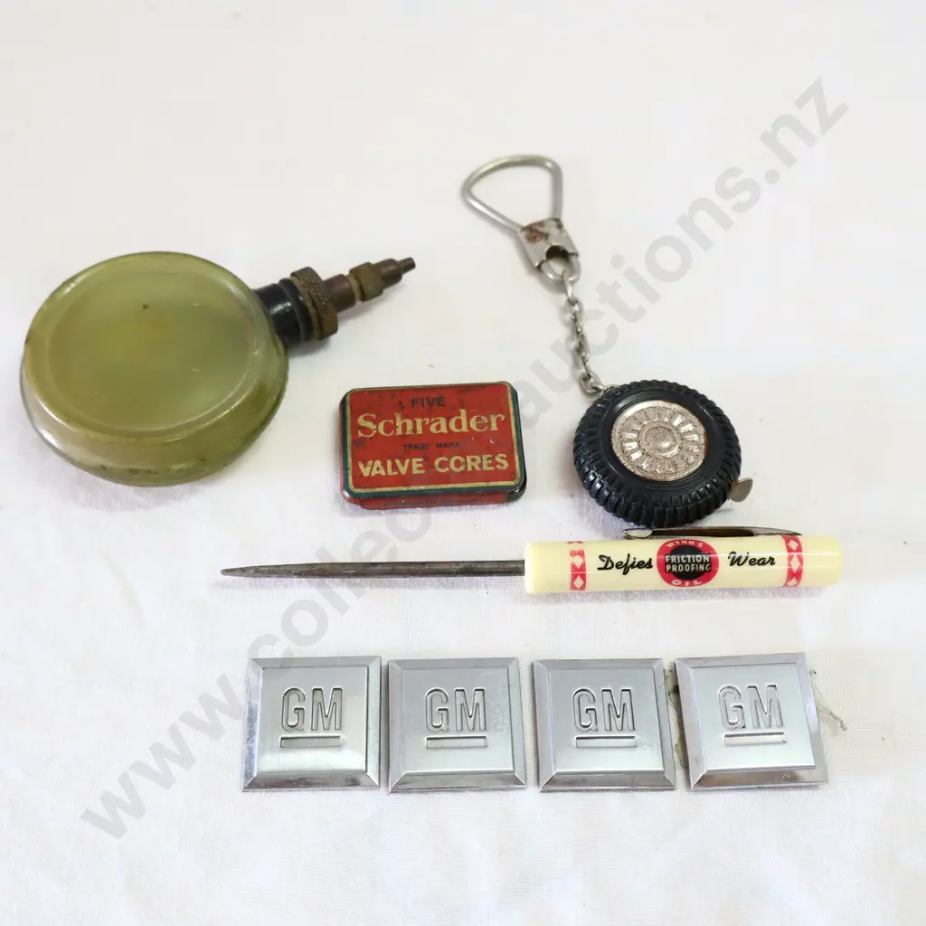 Wynn's Oil Screwdriver, Tyre Tape Measure, Oiler, GM Badges And Schrader Valve Caps Image 1++
