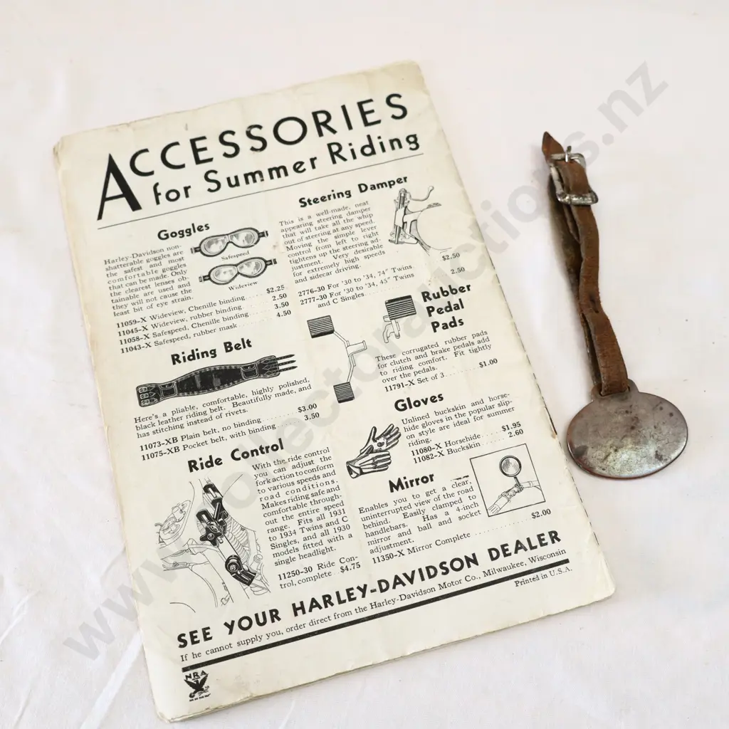 Harley Davidson Badge And 1934 Enthusiasts Book Image 1++