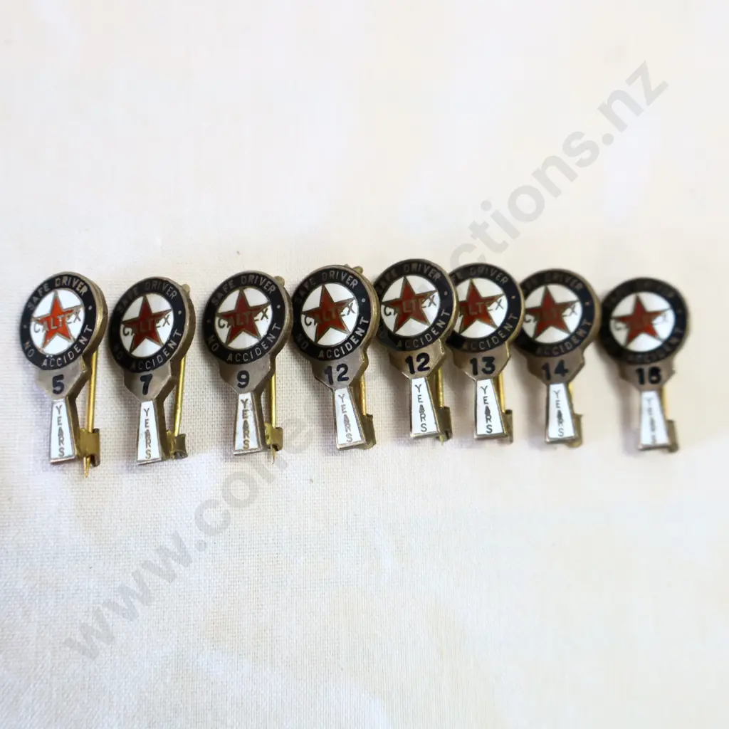 Caltex Safe Driving Enamel Pins x 8 Image 1++
