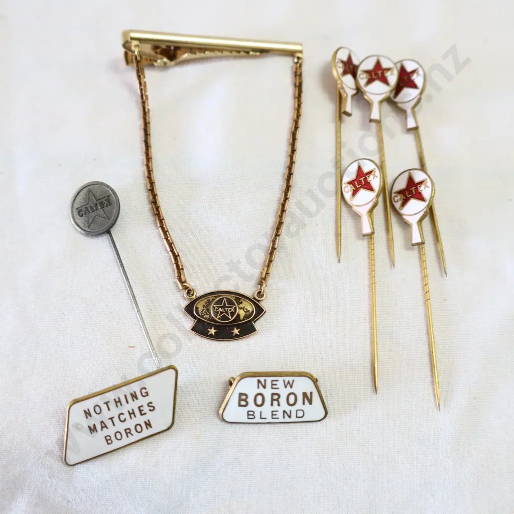 Caltex Enamel Pins And Badges, Tie Clip x 9 Image 1++