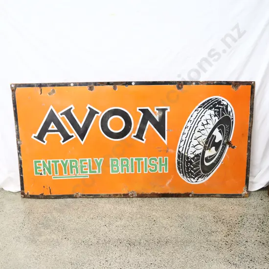Avon Tyres 6 x 3 Foot Enamel Sign
