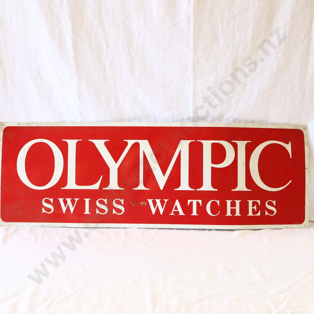 Vintage Olympic Watches Tin Sign Image 1++