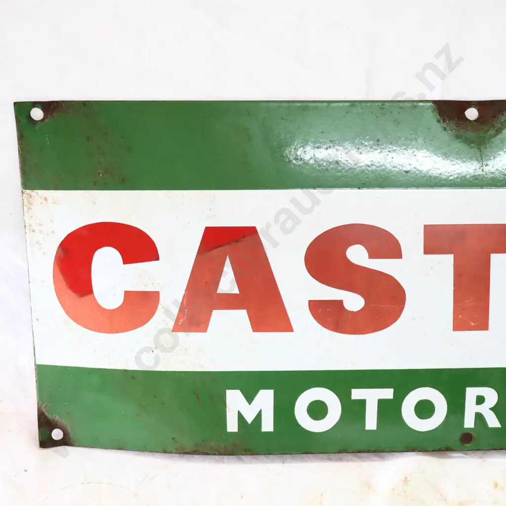 Castrol Motor Oil Bottle Rack Enamel Sign Image 1++