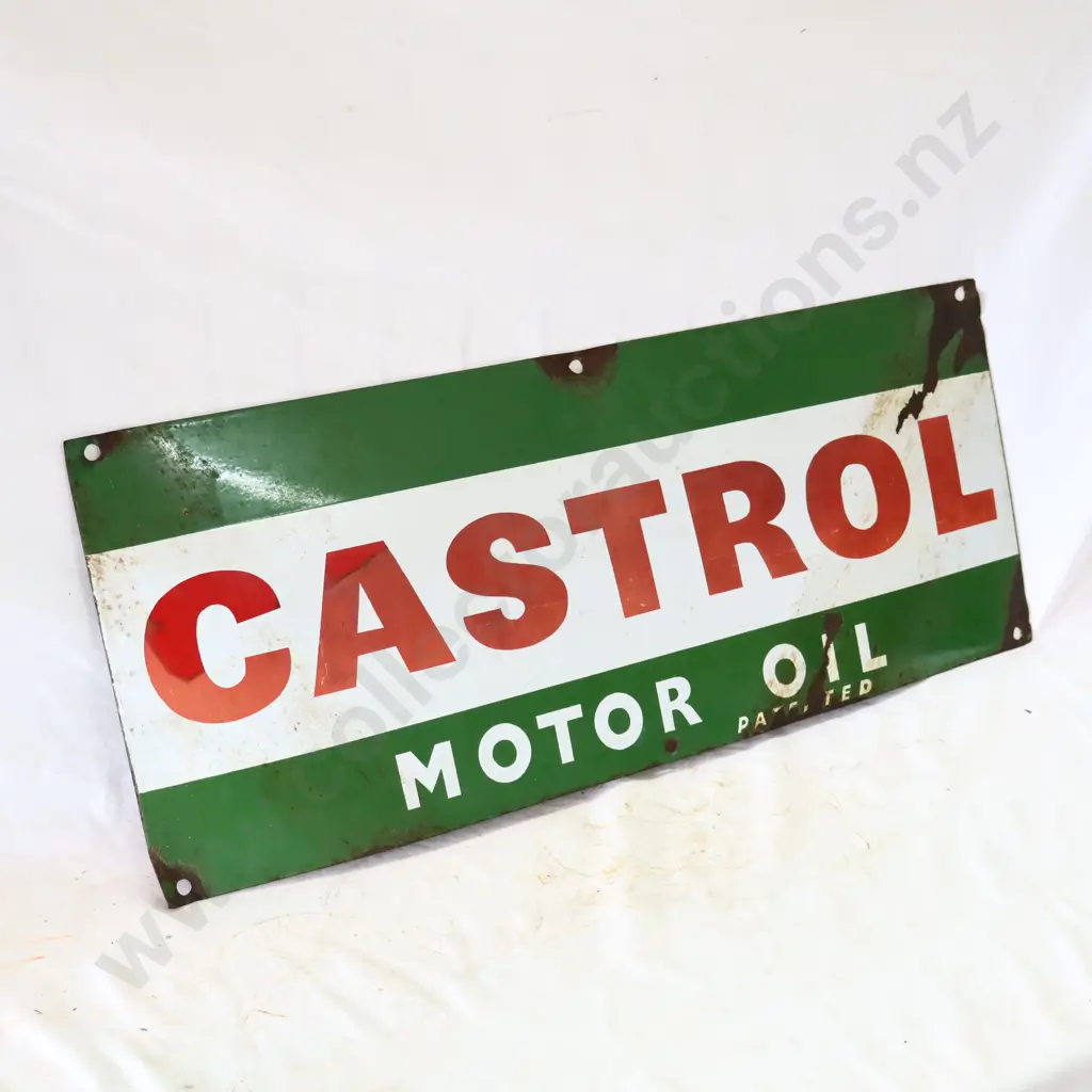 Castrol Motor Oil Bottle Rack Enamel Sign Image 1++