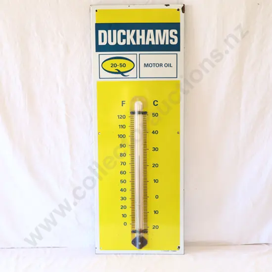 Duckham's Enamel Thermometer Sign WORKING