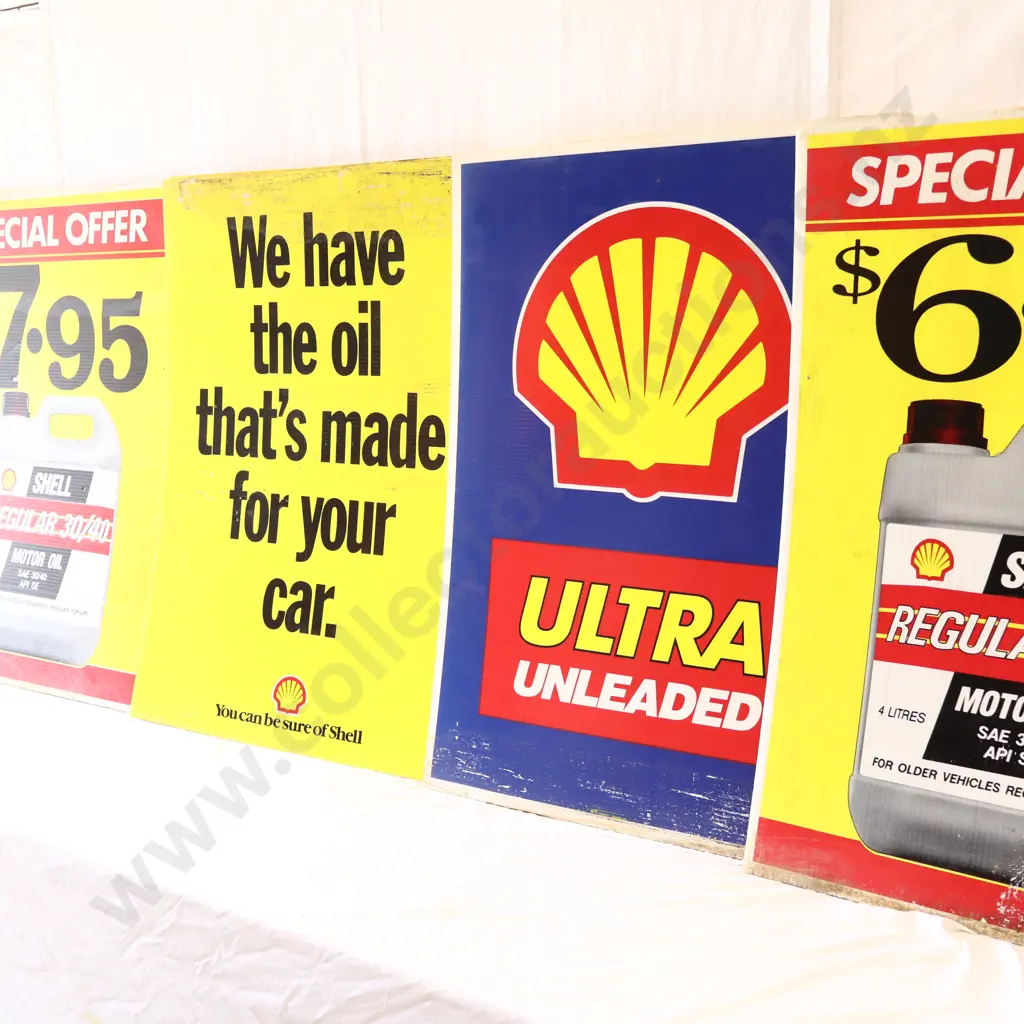 1980s Shell Oil Advertising Signs x 11 Image 1++