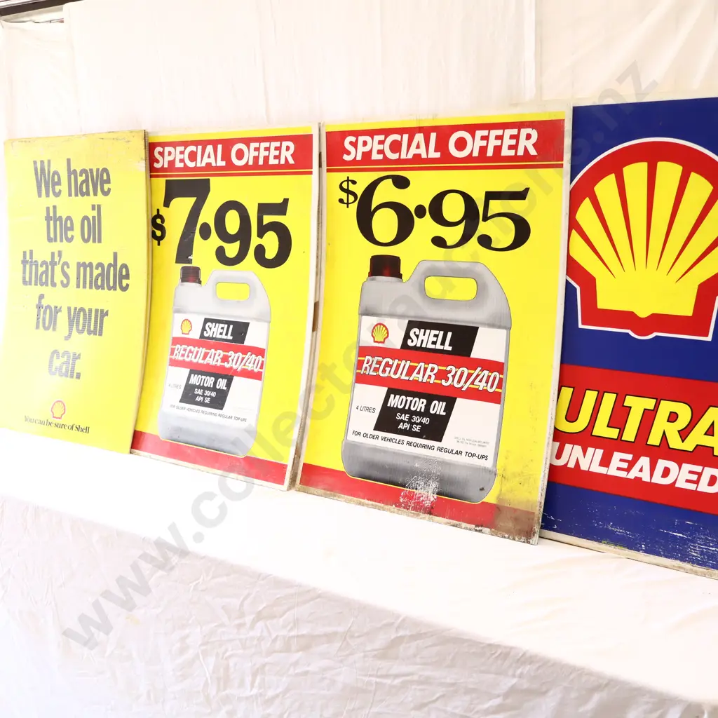 1980s Shell Oil Advertising Signs x 11 Image 1++