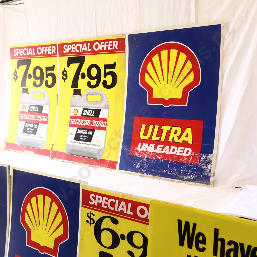 1980s Shell Oil Advertising Signs x 11 Image 1++