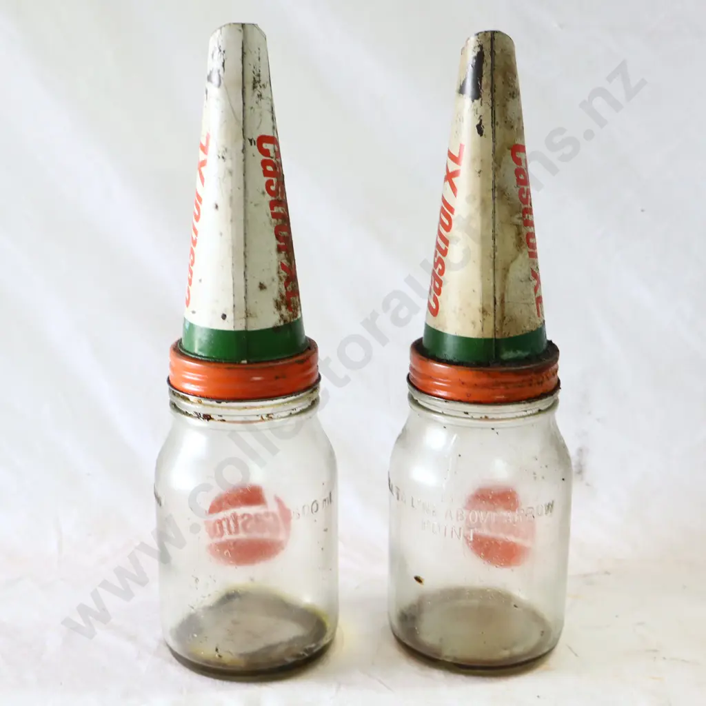 Castrol Oil Bottles And Castrol Super XL Bottle Tops x 2 Image 1++
