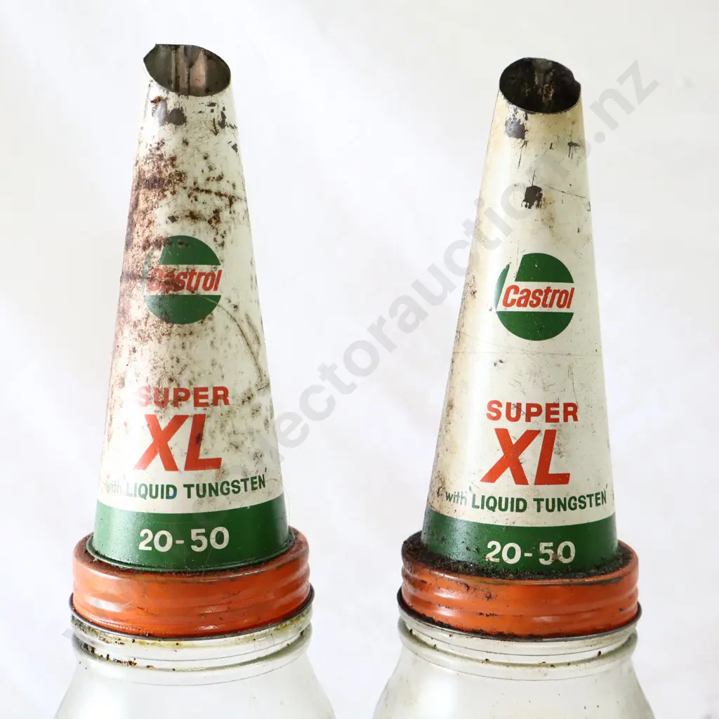 Castrol Oil Bottles And Castrol Super XL Bottle Tops x 2 Image 1++