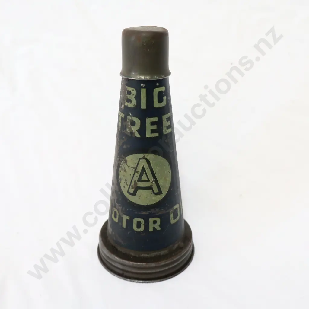 Big Tree Motor Oil Bottle Tin Top Image 1++
