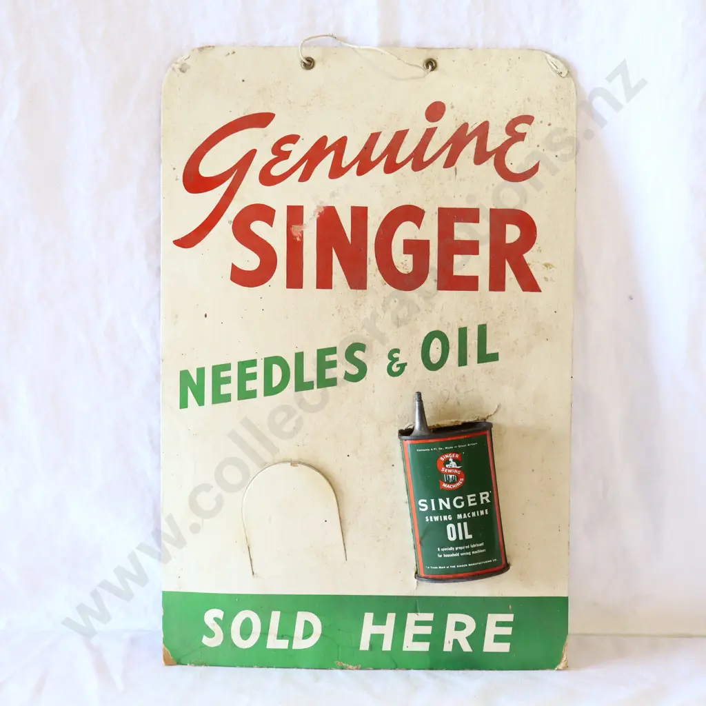 Singer Countertop Display Sign And Tin Image 1++