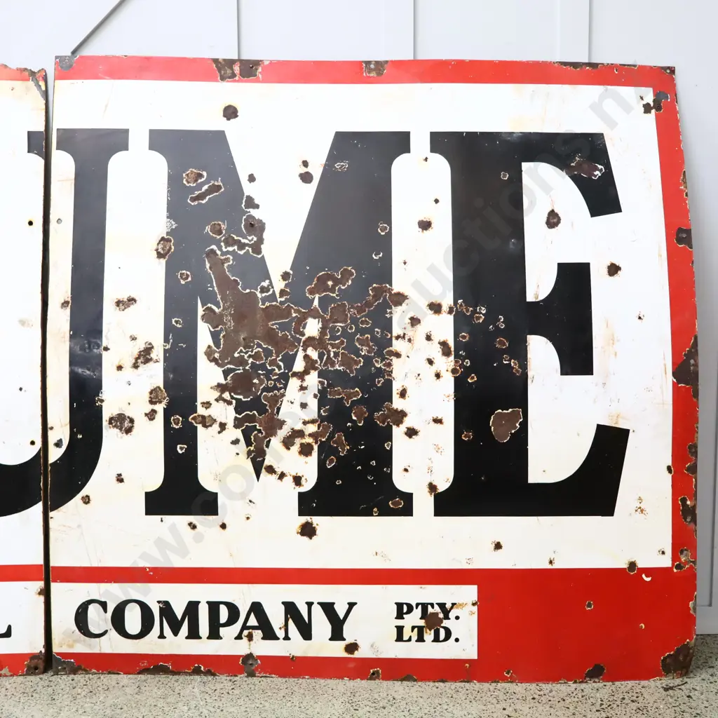 LARGE 8 x 4 Foot Plume Enamel Sign Image 1++