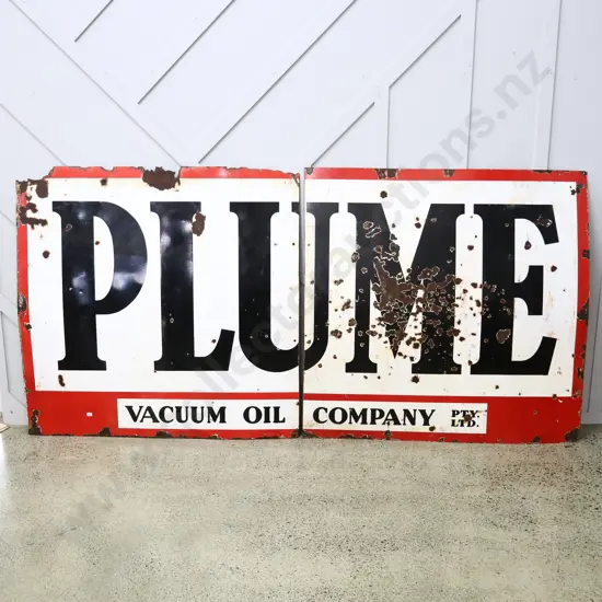 LARGE 8 x 4 Foot Plume Enamel Sign