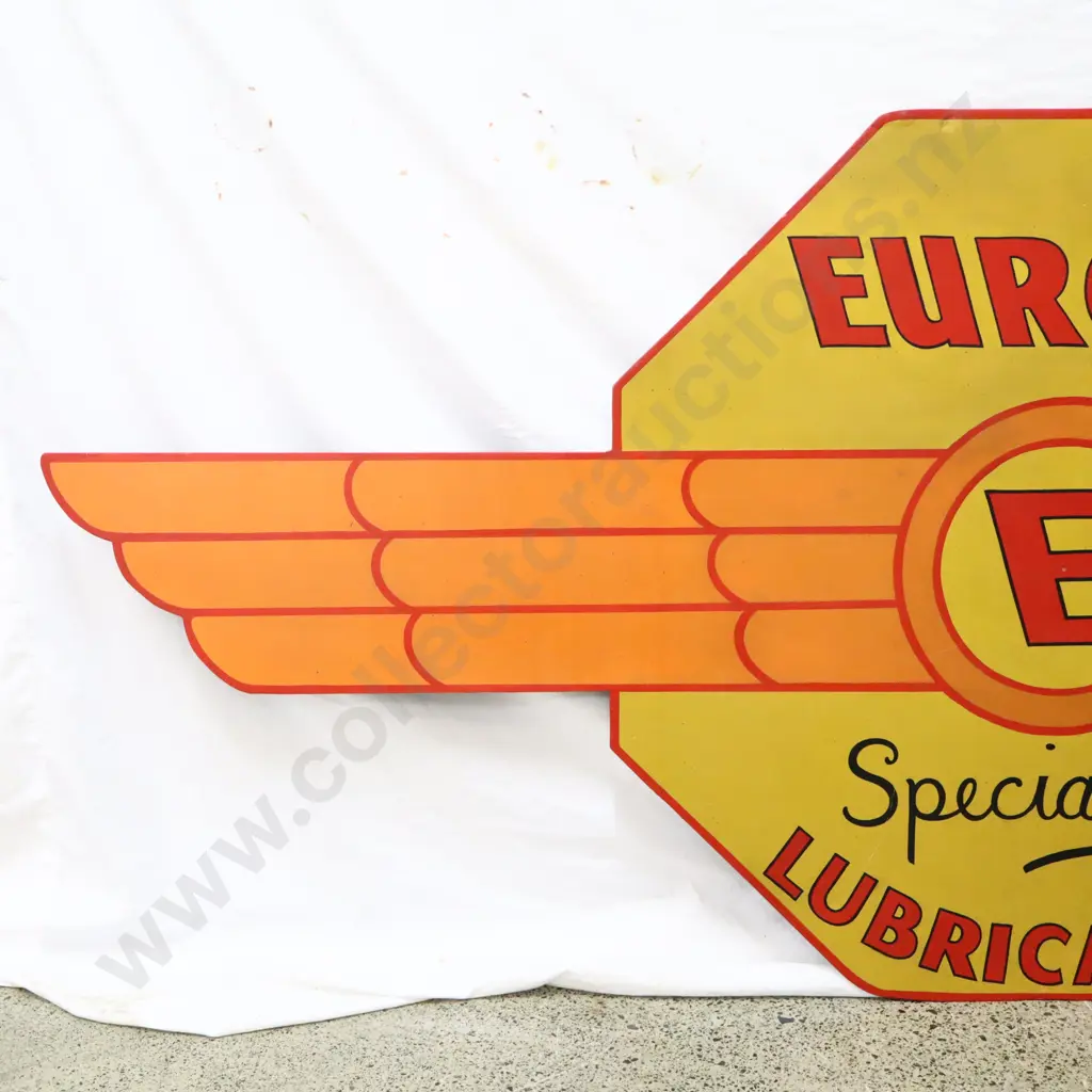 RARE Europa Winged Hardboard Sign Restored Image 1++