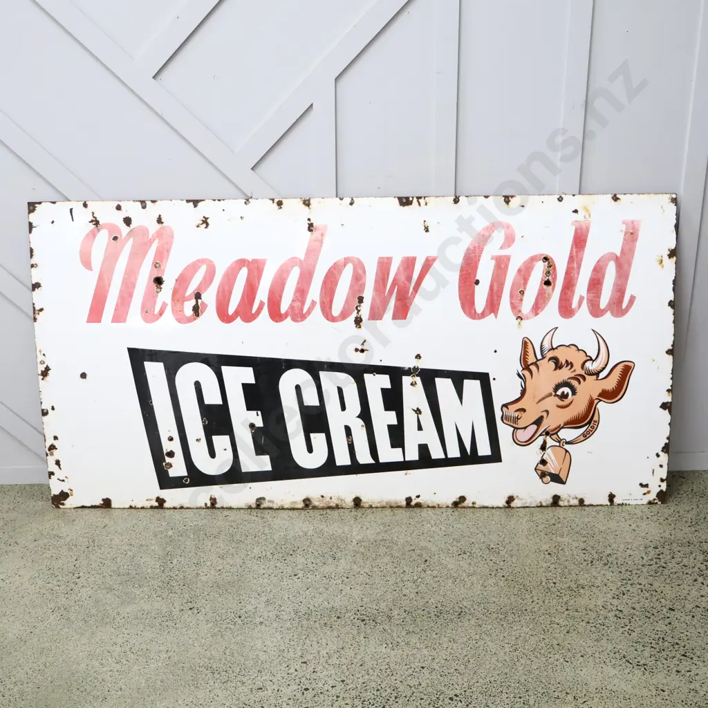 LARGE Meadow Gold Enamel Sign Image 1++
