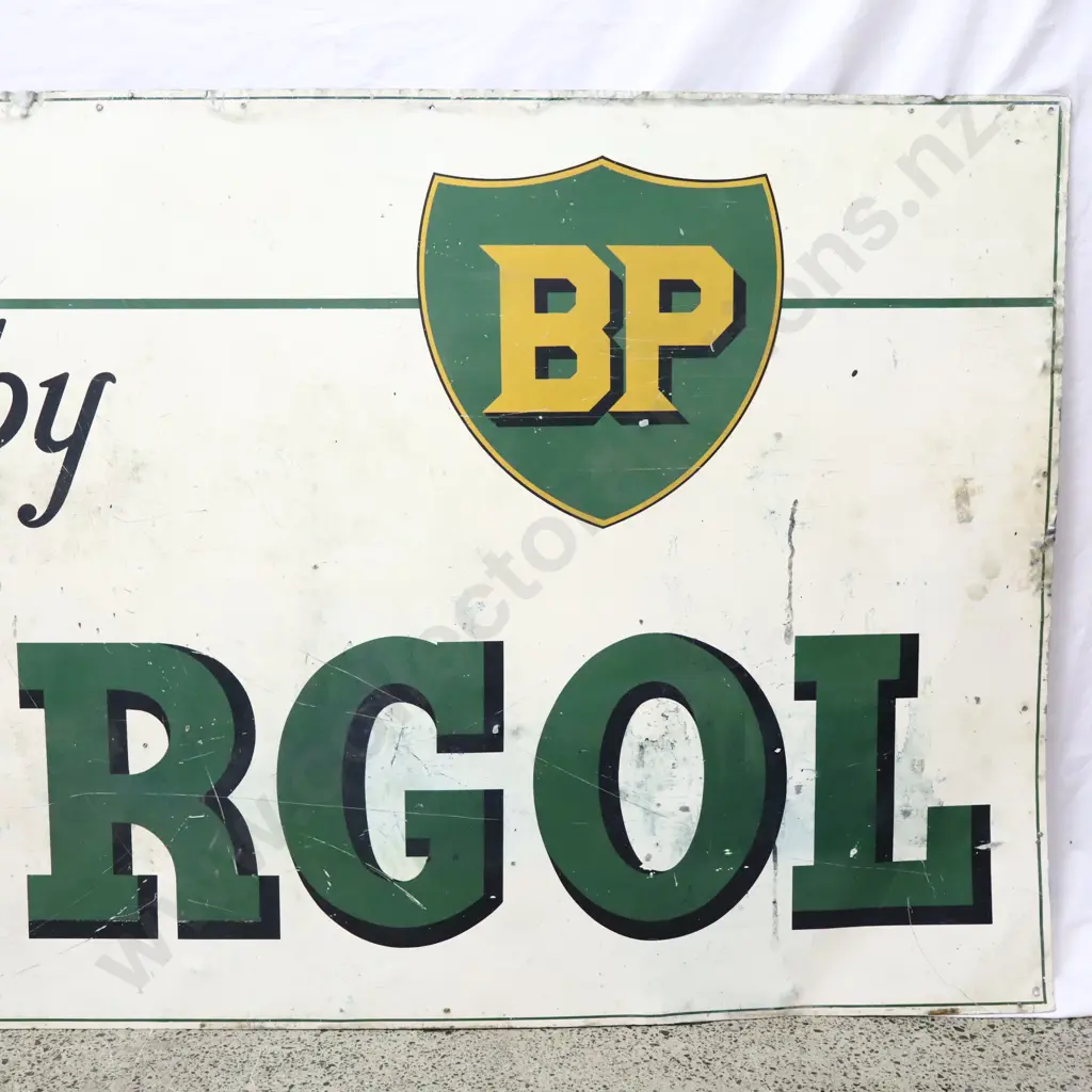 LARGE RARE BP Energol 6 x 3 Foot Tin Sign Image 1++