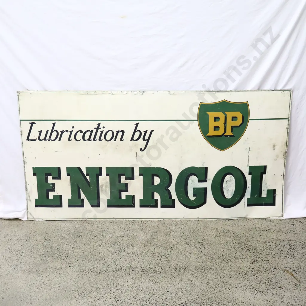LARGE RARE BP Energol 6 x 3 Foot Tin Sign Image 1++