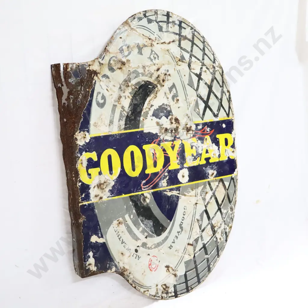 Enamel Double Sided Goodyear Flanged Sign Image 1++
