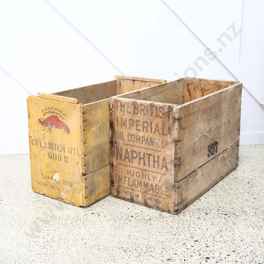 The British Imperial Oil Company And Vacuum Oil Company Petrol Boxes Image 1++