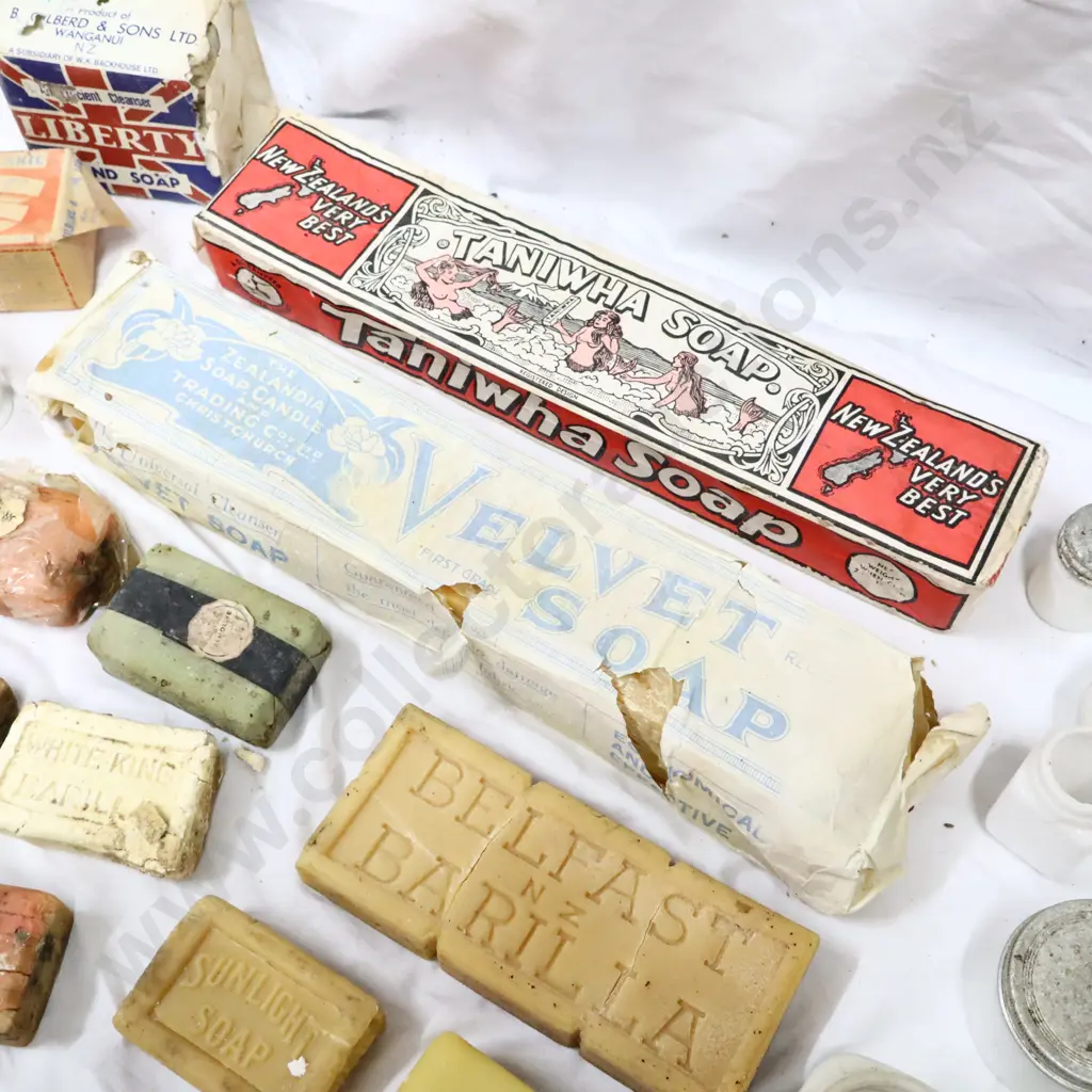 Early Soap Bars and Milk Glass Perfume Bottles Image 1++