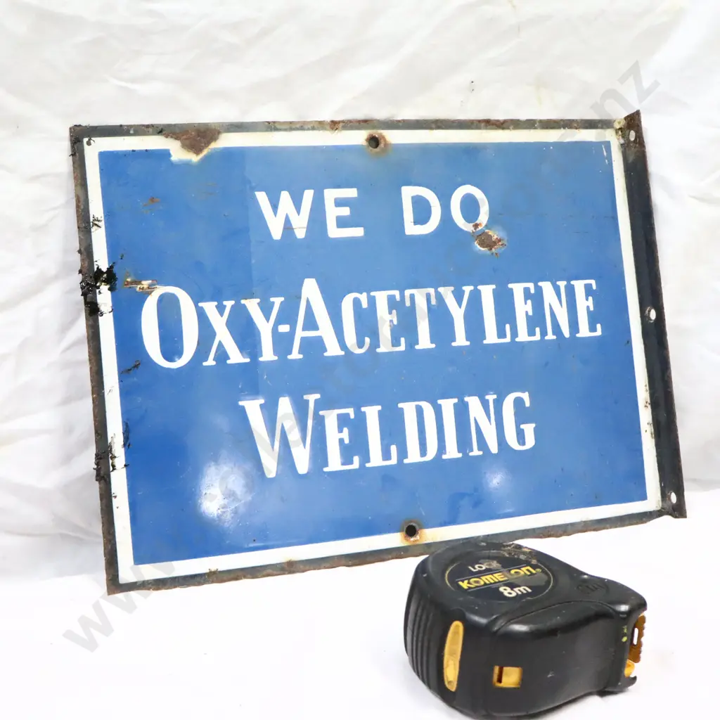 Enamel Welding Sign, Flanged. Image 1++