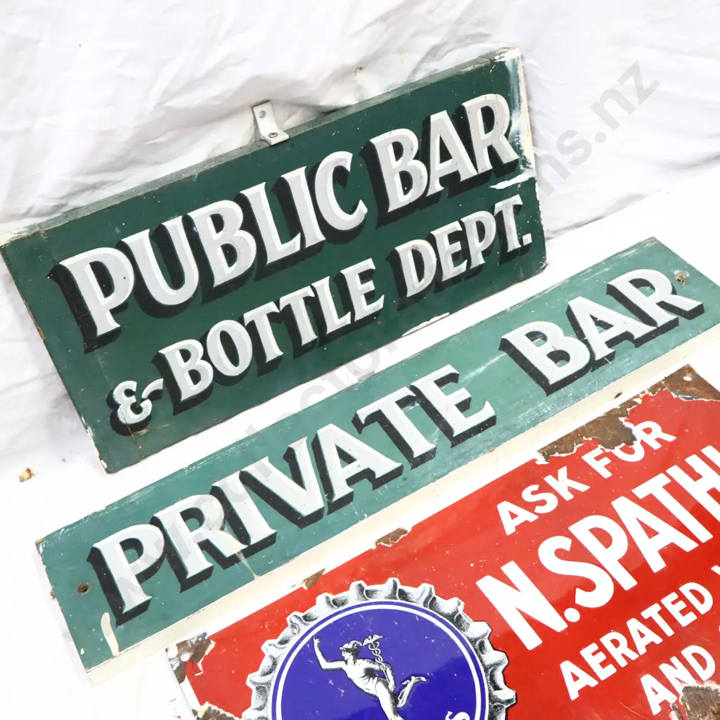 Enamel and Handpainted Bottle Related Signs Image 1++