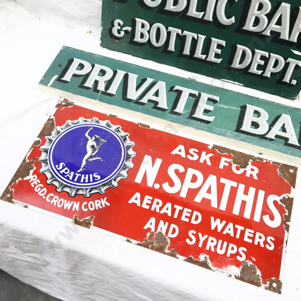 Enamel and Handpainted Bottle Related Signs Image 1++