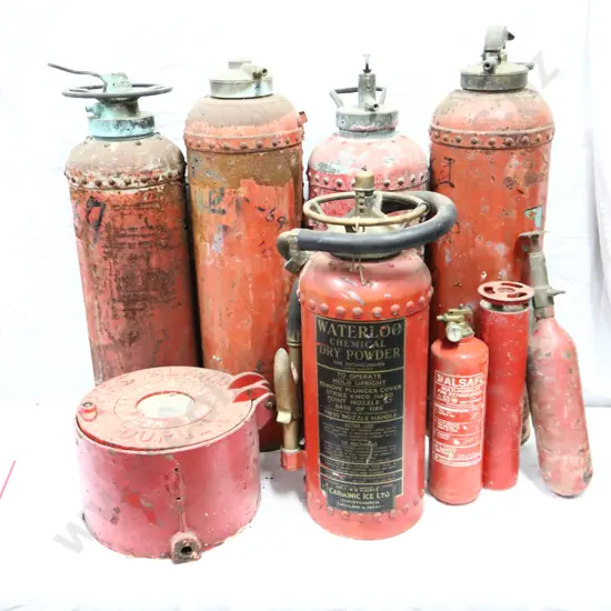 Vintage Fire Extinguishers x 9