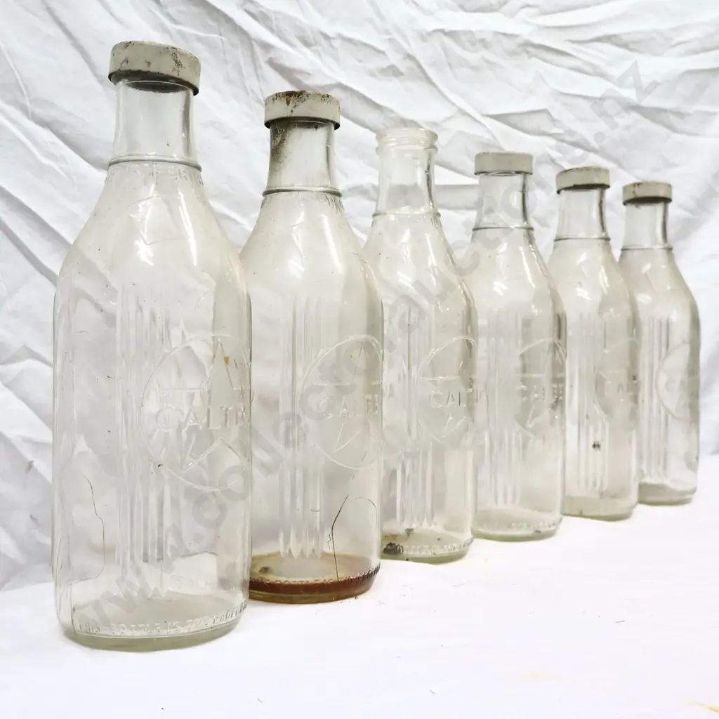 Caltex Fatboy Oil Bottles x 6 With 4 Caltex Caps  Image 1++