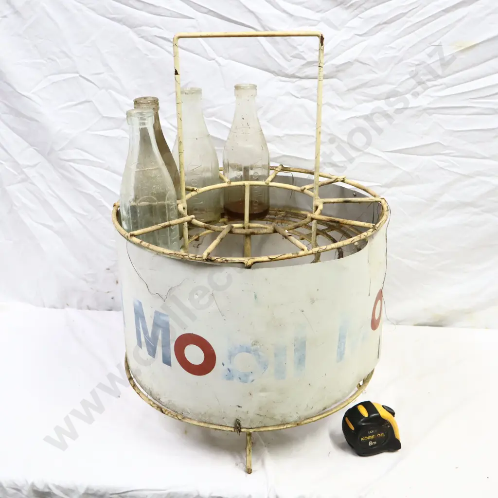 Mobil Oil Bottle Rack With 4 Mobil Oil Bottles Image 1++