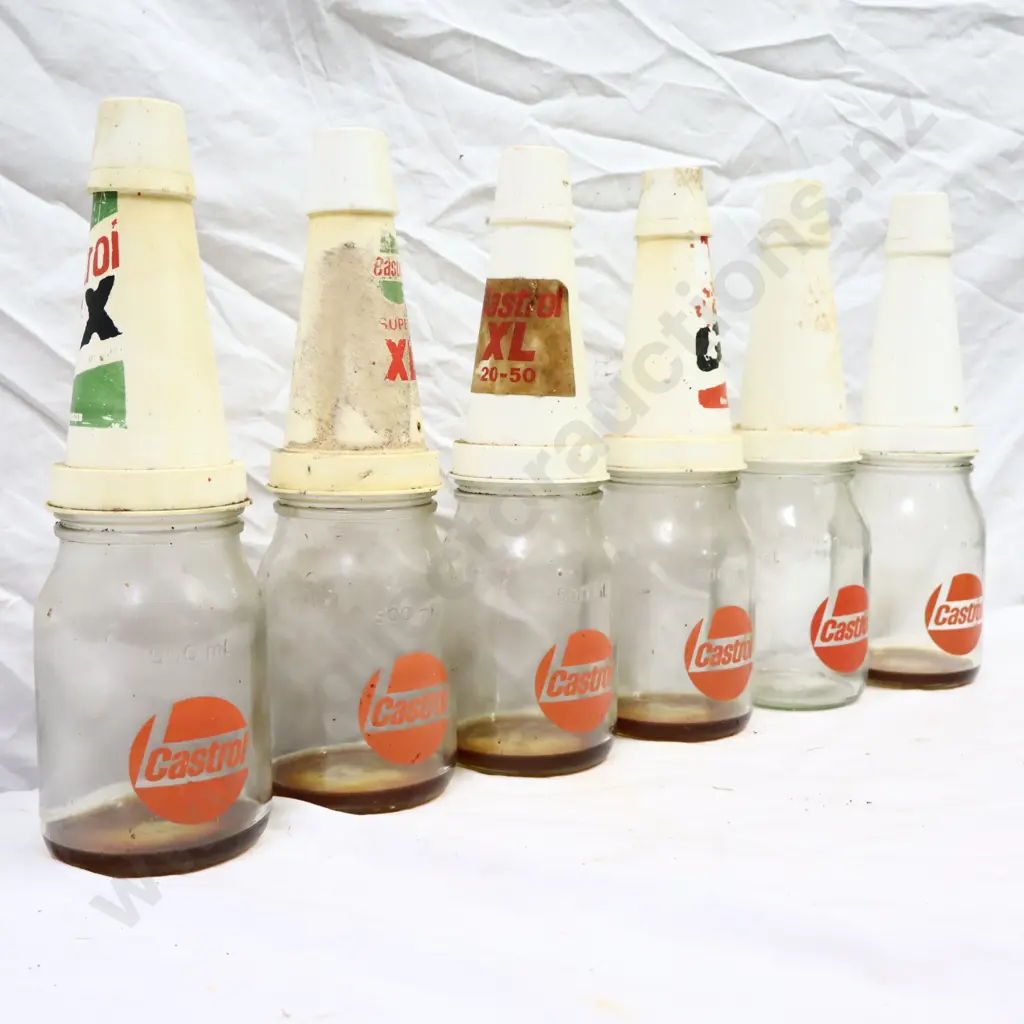 Castrol Hockey Stick Oil Bottles x 6 With Tops Image 1++