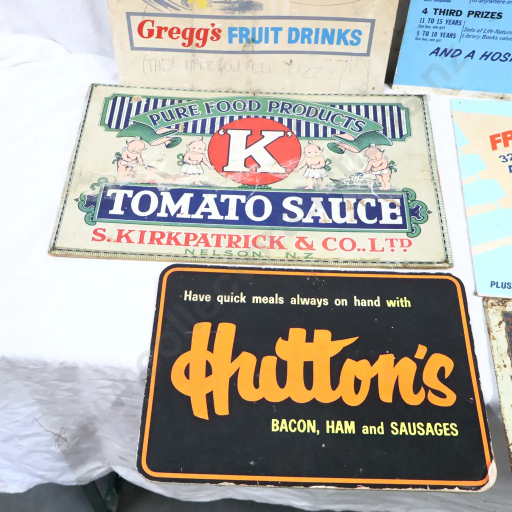 Vintage Food Related Advertising Signs x 7 Image 1++