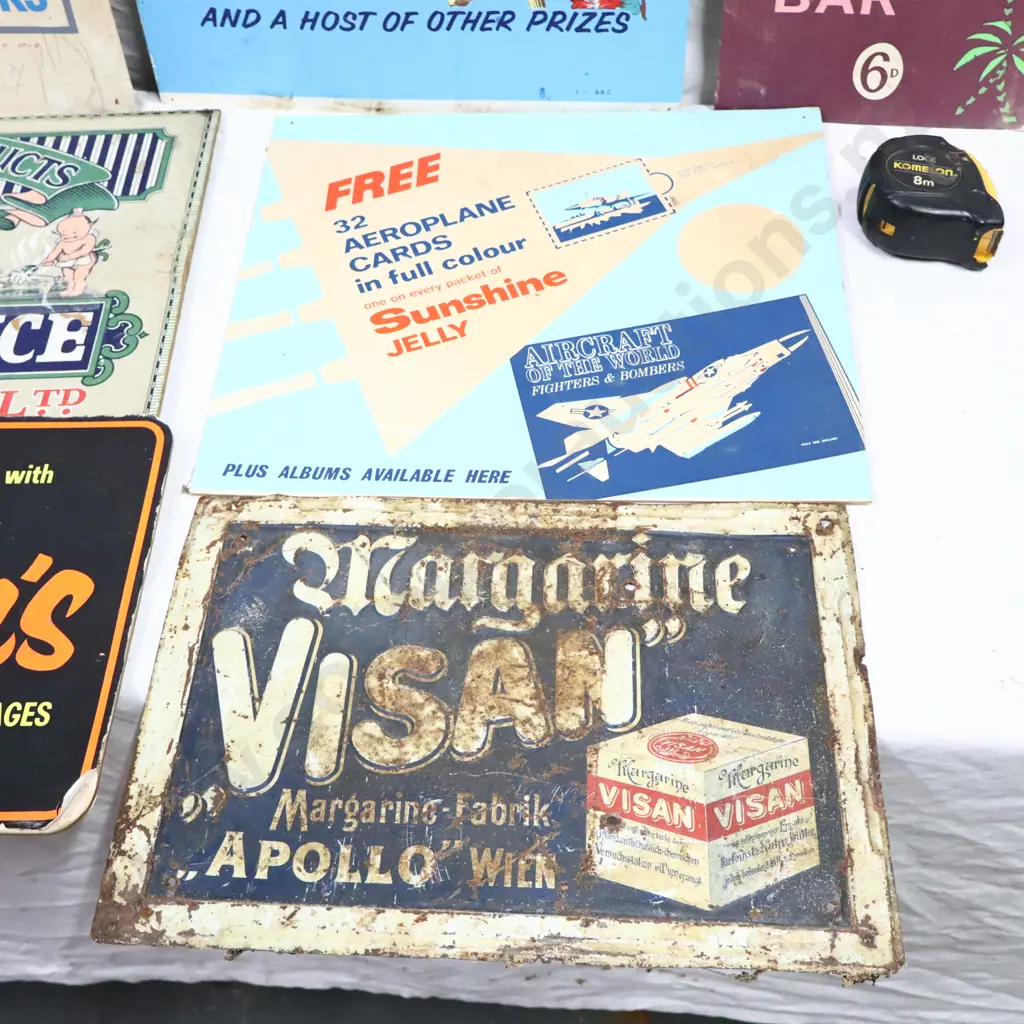 Vintage Food Related Advertising Signs x 7 Image 1++