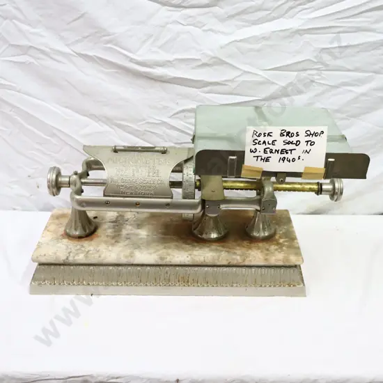 C1900s Micrometer Shop Scales With Marble Base